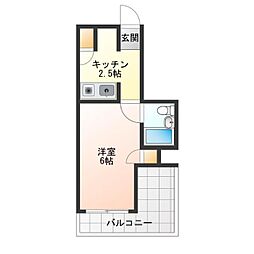 明星館 1Kの間取図画像