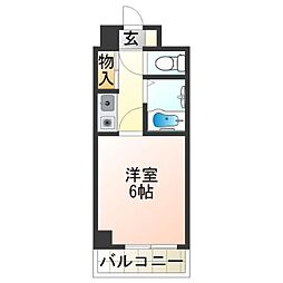 ヒルズハイツ嶺 1Kの間取図画像