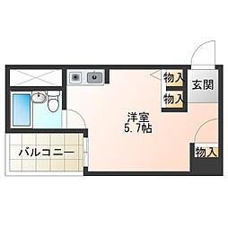 朝日プラザパレ・セーヌ ワンルームの間取図画像