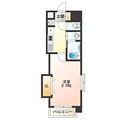 Luxe難波西2 1Kの間取図画像