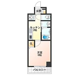 アーバンパーク住之江公園2 1Kの間取図画像