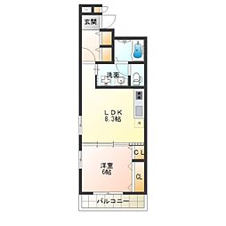 ウインあんりゅう 1LDKの間取図画像