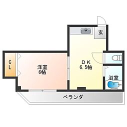 桂ビル 1DKの間取図画像