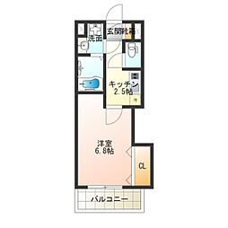 Luxe西田辺 1Kの間取図画像
