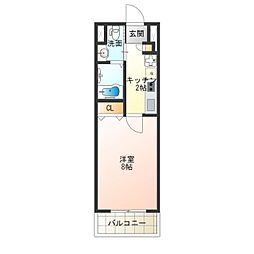 ParkLaneMinami 1Kの間取図画像
