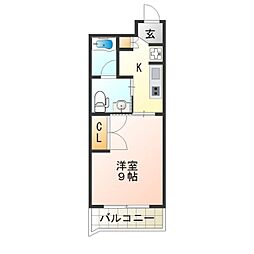 エル・セレーノ住之江 1Kの間取図画像