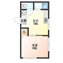 コーポ明生 1DKの間取図画像