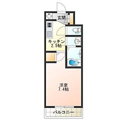 GrandPacific玉出 1Kの間取図画像