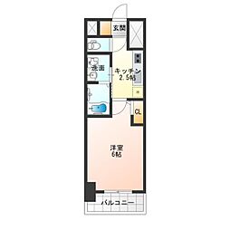 クレアグレイス岸里 1Kの間取図画像