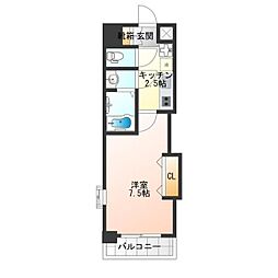 Luxe我孫子 1Kの間取図画像