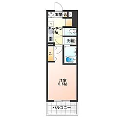 Luxe難波南 1Kの間取図画像
