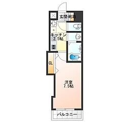 Luxe我孫子 1Kの間取図画像