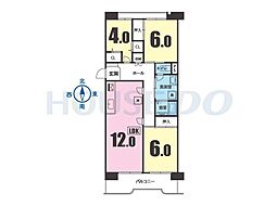 ポートアイランド住宅43号棟 3LDKの間取図画像
