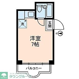 トクスケマンション ワンルームの間取図画像
