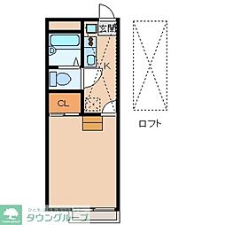 レオパレス小茂根 1Kの間取図画像