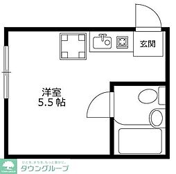 エスポワール沼袋 ワンルームの間取図画像