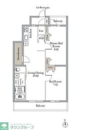 練馬区中村北2丁目マンション 2LDKの間取図画像