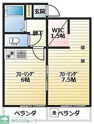 ドミール・リッチ 1DKの間取図画像