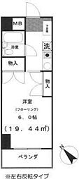 プライム中幸 1Kの間取図画像