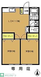 コーポフローレス 2LDKの間取図画像