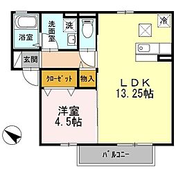 エスポワールA 1LDKの間取図画像