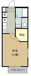 Kメゾン 1Kの間取図画像