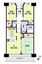 コーポレート清瀬駅南4号棟 3DKの間取図画像