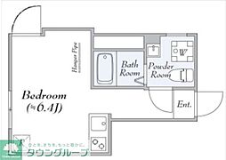 Bookmark東伏見 1Kの間取図画像