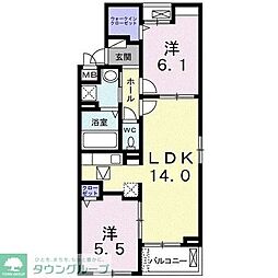 ラフレーズミニョン 2LDKの間取図画像