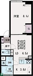 イクシオ羽沢 1LDKの間取図画像