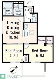 練馬区東大泉7丁目マンション 2LDKの間取図画像