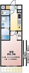 ラスター 1Kの間取図画像