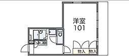 メイプルハイム高野台2号館 1Kの間取図画像