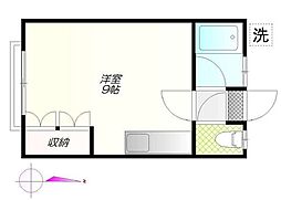 第四小野荘 ワンルームの間取図画像
