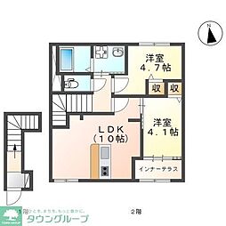 パラドール 2LDKの間取図画像