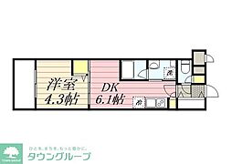 HF東武練馬レジデンス 1DKの間取図画像