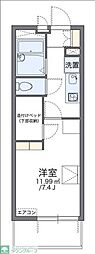レオパレスボナールKY 1Kの間取図画像