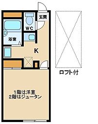 レオパレスジュネス 1Kの間取図画像