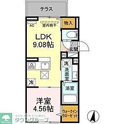 アナシエ徳丸 1LDKの間取図画像
