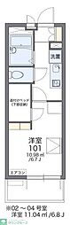 レオパレスシンシアデューク 1Kの間取図画像