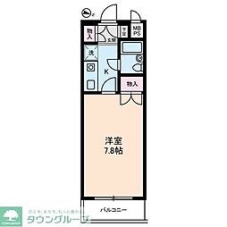 セザール清瀬中央公園 1Kの間取図画像