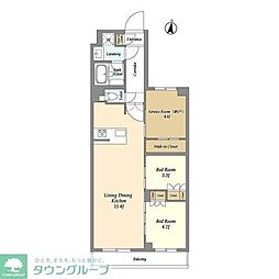 ASYLCOURT練馬中村橋 2SLDKの間取図画像