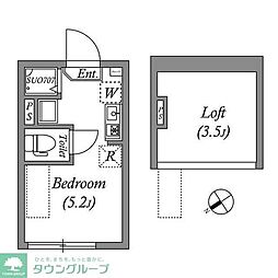 リバーサイドレジデンス大泉学園 ワンルームの間取図画像