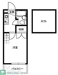 ホワイトハウス一番館 1Kの間取図画像