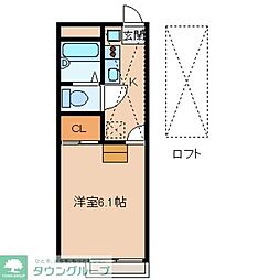 レオパレスアイケン 1Kの間取図画像