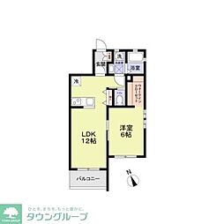 Aireville 1LDKの間取図画像