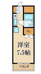 キャトルセゾン清瀬 ワンルームの間取図画像