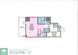 リフュージュ・ハピネスタワー 1SKの間取図画像