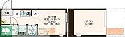 カピバラテラス ワンルームの間取図画像