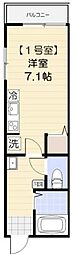 石神井台ガーデンテラス 1Kの間取図画像